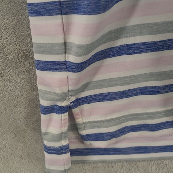 FootJoy FJ Golf Blue Pink Gray Striped Polo Shirt Men's Size 2XL Texas Star Logo - Picture 5 of 8